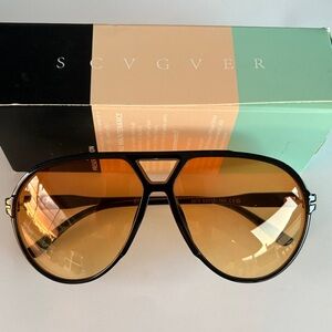 Brown Aviator Sunglasses